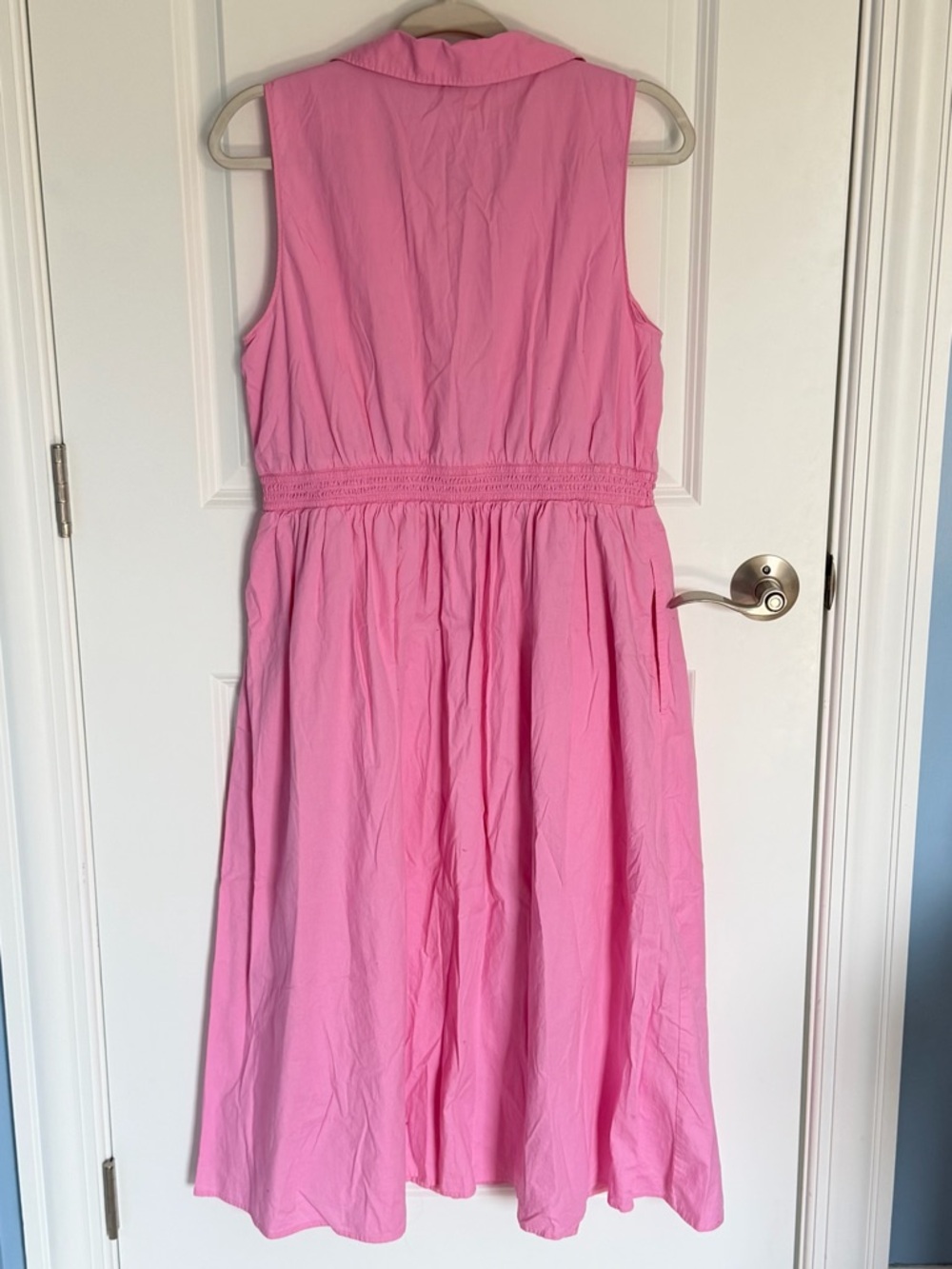 J. Crew Women's Pink Sleeveless Collared Midi Dress Size 12 39708 - Picture 6 of 12